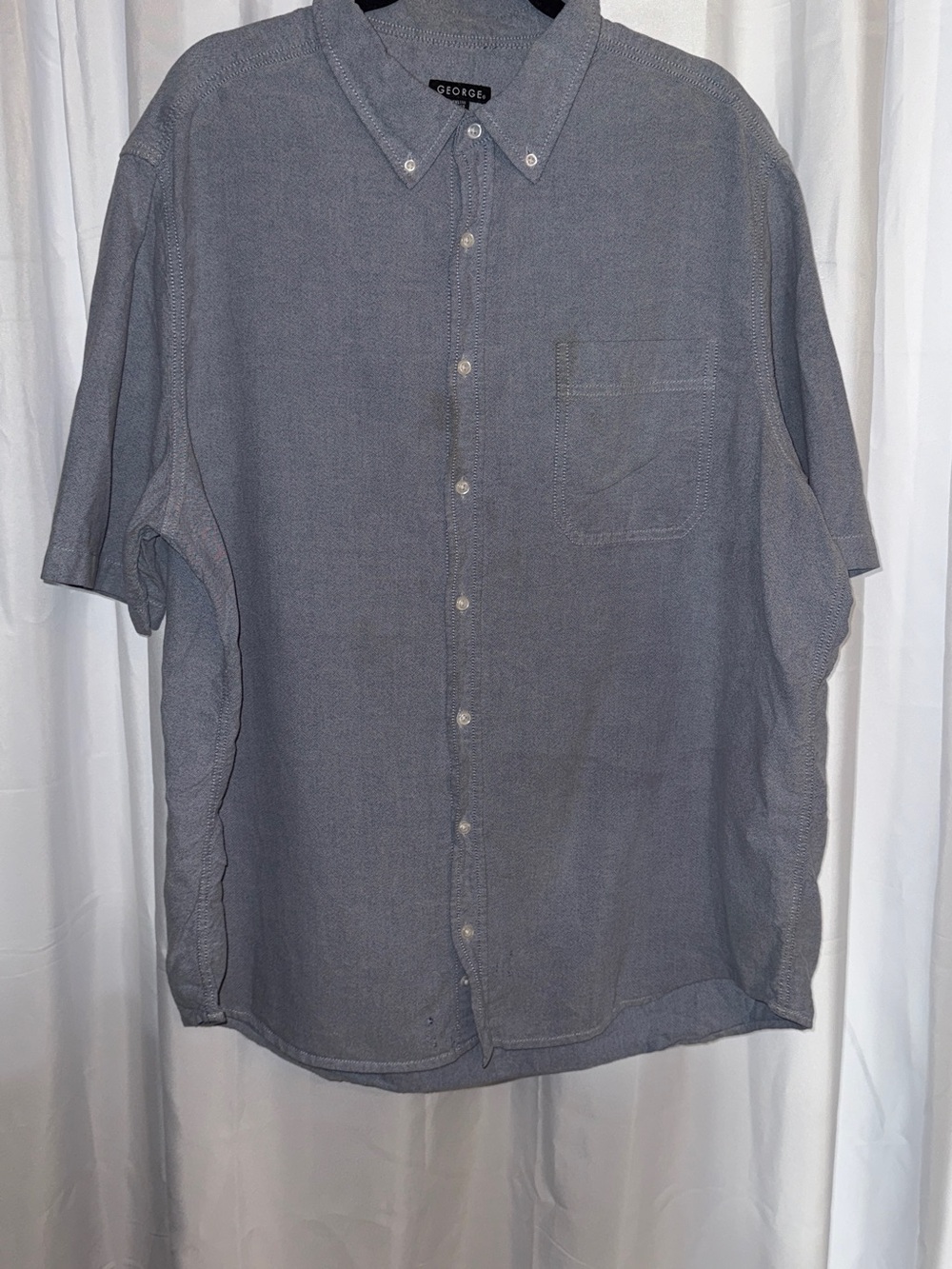 George Short-Sleeve Button-Down Shirt in Light Gray